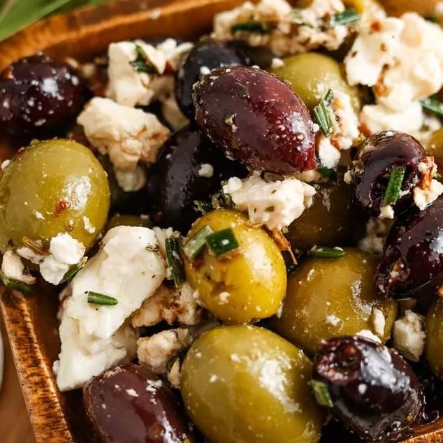 Mixed Olives with Feta.
