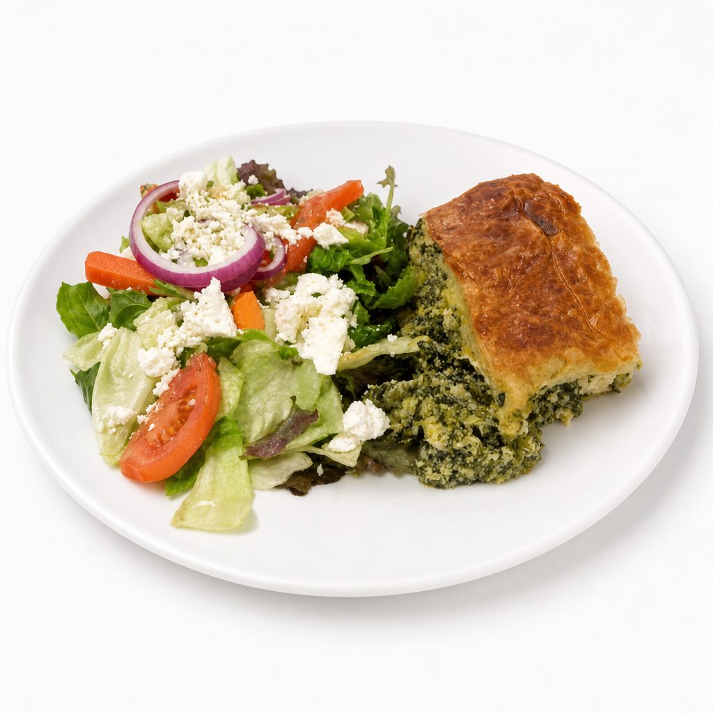 Spanakopita with a Side Greek Salad.