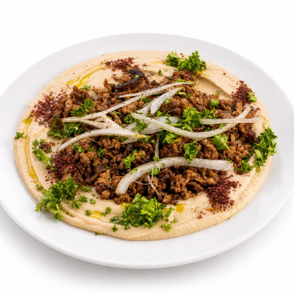 Lamb & Beef or Chicken, Hummus with Pita.