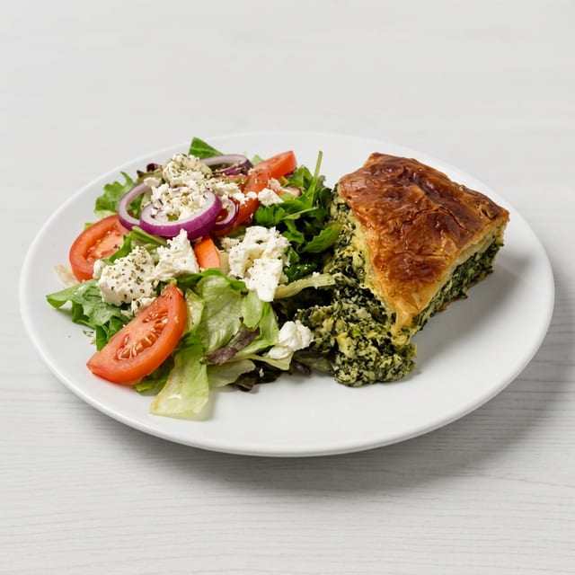 Spanakopita with a Side Greek Salad.