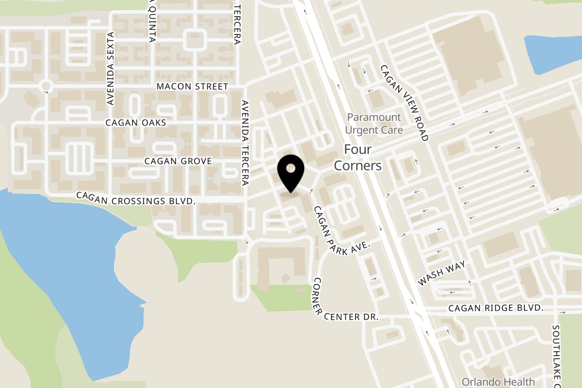 Map showing the location of Sarah Greek Cuisine & More on 16640 Cagan Crossings Blvd #305 in Clermont